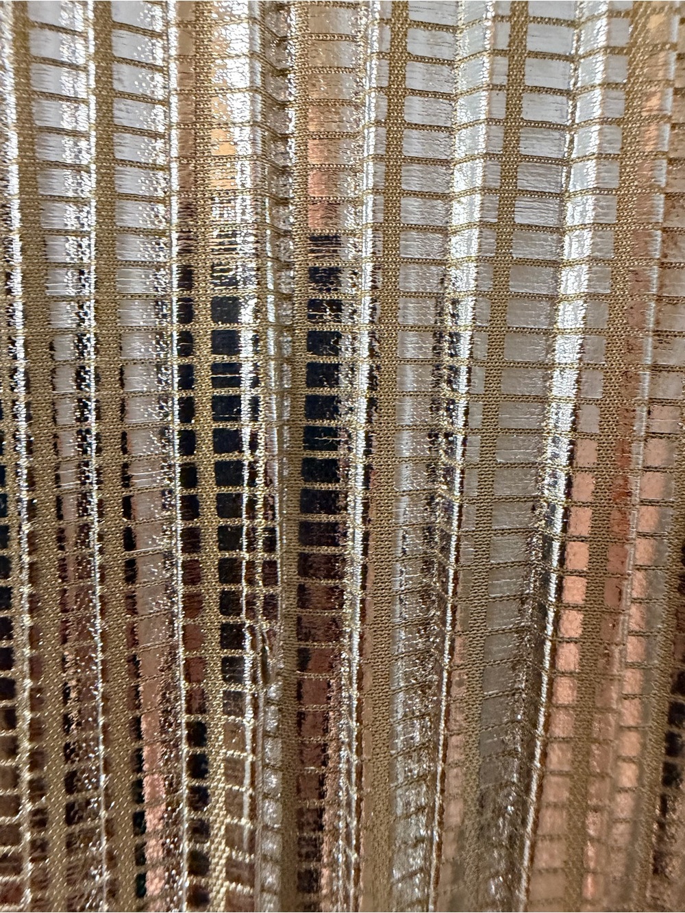 Anthropologie Maeve Metallic Pleated Maxi Skirt Gold Silver - Picture 3 of 7